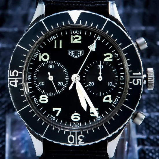 Heuer Bundeswehr Tritium SG 1550 Flyback Chronograph Condition 1