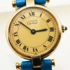 Cartier Santos 881001 Argent Gold Plated Over 925 Silver