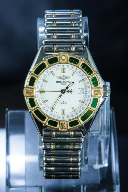 Breitling J Class Ultra Rare Green\White Enamel Gold\SS - 14994/52064