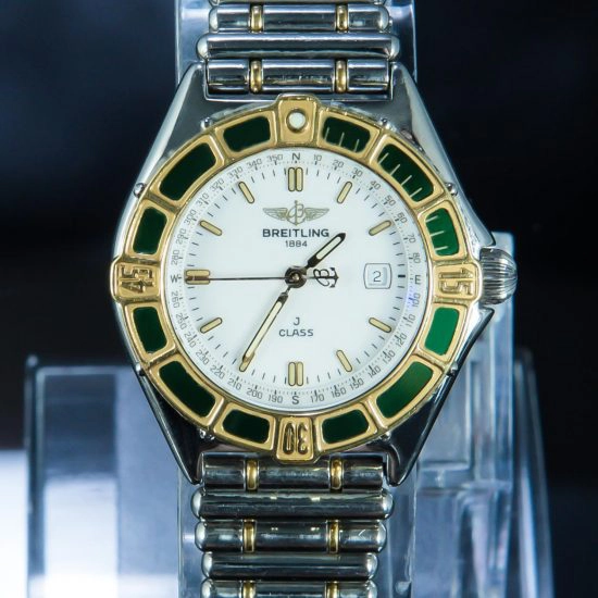 Breitling J Class Ultra Rare Green\White Enamel Gold\SS - 14994/52064
