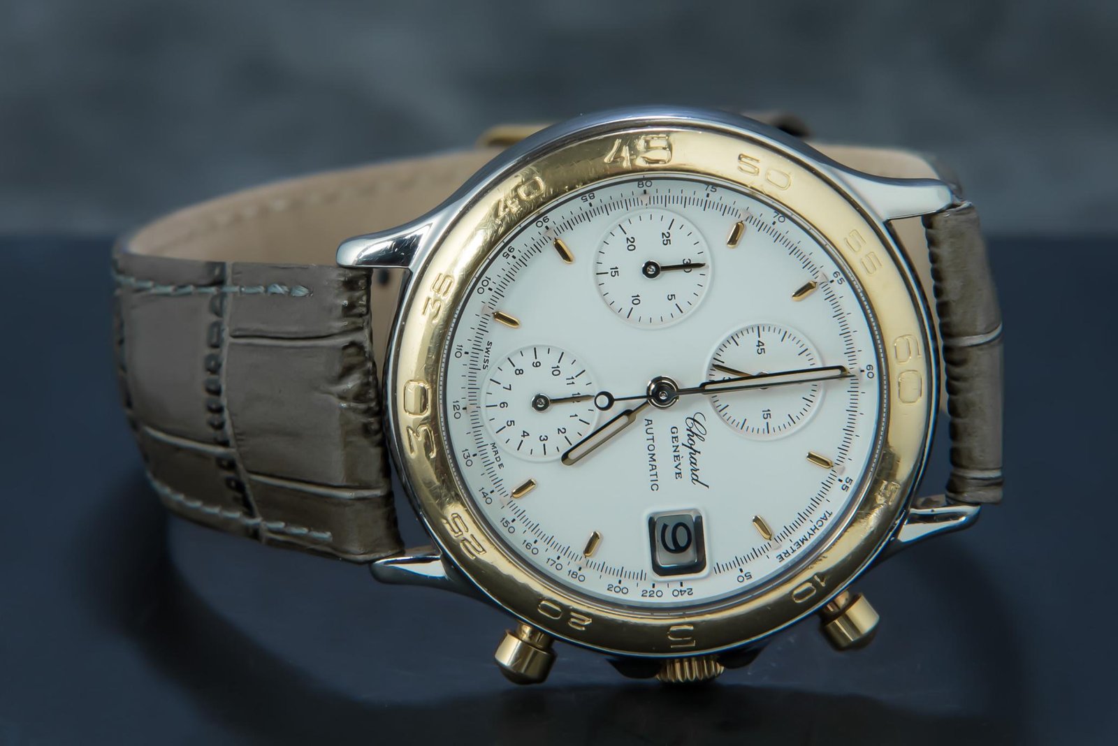 Chopard Geneve Automatic Chronograph Tachymeter GoldSteel 348168