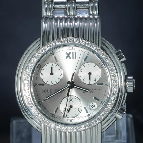 Boucheron Reflet Solis 40mm Chronograph Silver Diamond Dial RARE FIND