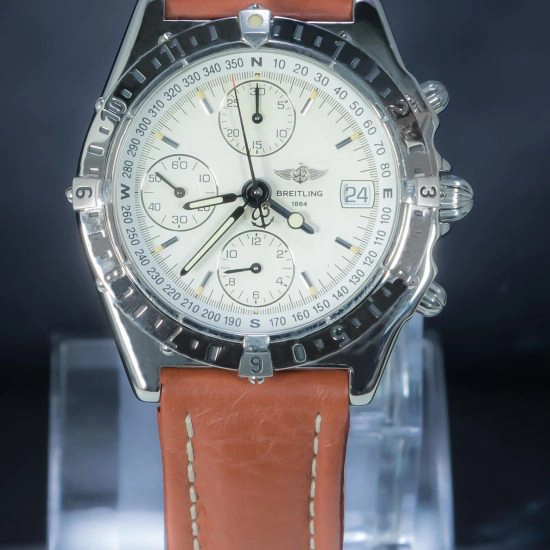 Breitling GMT Chronomat Extremely Rare White Dial Sapphire 39