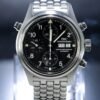 IWC Pilot Double Chronograph Black Steel Bracelet IW3713