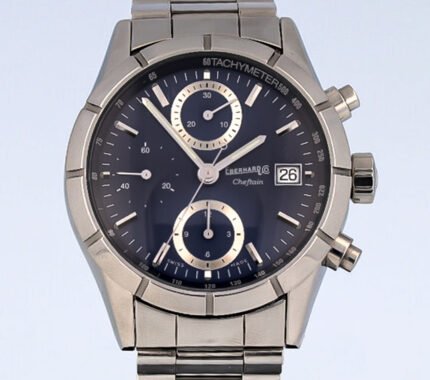 Eberhard & Co. cheftain valjoux automatic chronograph, CHEFTAIN, VALJOUX, 7750, RARE, BLUE DIAL, CA 31048