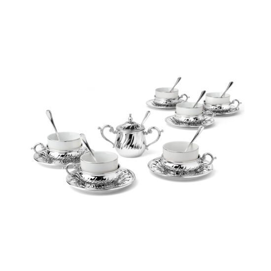 Chinelli Luxury Tea Set for 6 People Silver