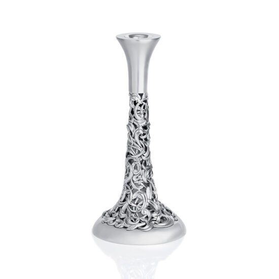 Linea Argenti Candle Holder in Silver Resin Nice Pattern
