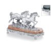 Linea Argenti Silver-coated Pair of Running Horses on a Marble Base