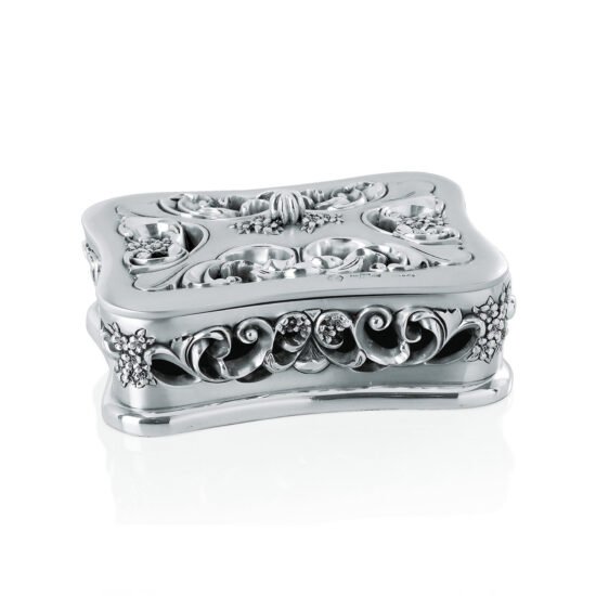 Linea Argenti Silver Resin Jewelry Case Empire Style