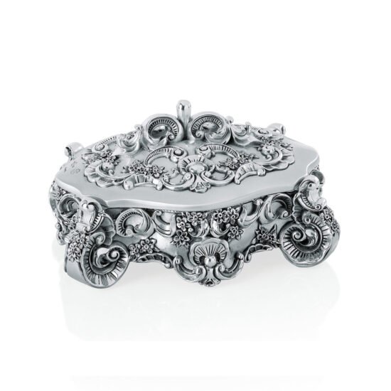 Linea Argenti Baroque Style Silver Resin Jewelry Case
