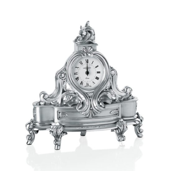 Linea Argenti Silver-coated Elegant Desk Clock