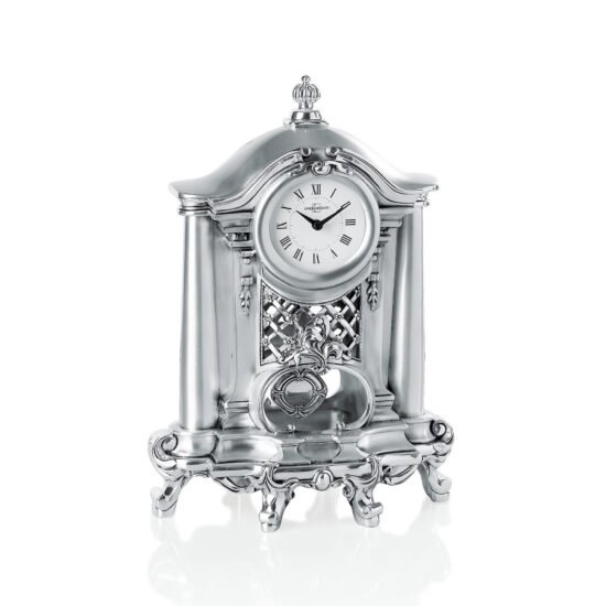 Linea Argenti Silver-coated Pendulum Clock Baroque Style