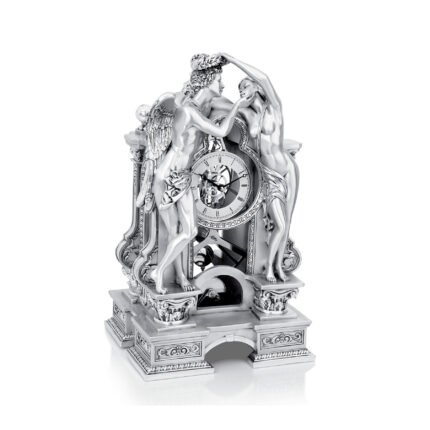 Linea Argenti Silver-resin Pendulum Clock Eros & Psyche Silver