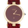 Cartier Vendome Burgundy - 925-Silver Gold 20M - Cartier Buckle Strap - Rare Vintage Ladies Watch