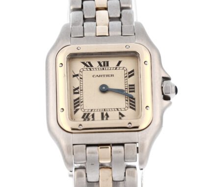 Cartier Tank Santos 18K Solid Yellow Gold/Steel Roman Numeral Lady's Watch - 24x30x6mm