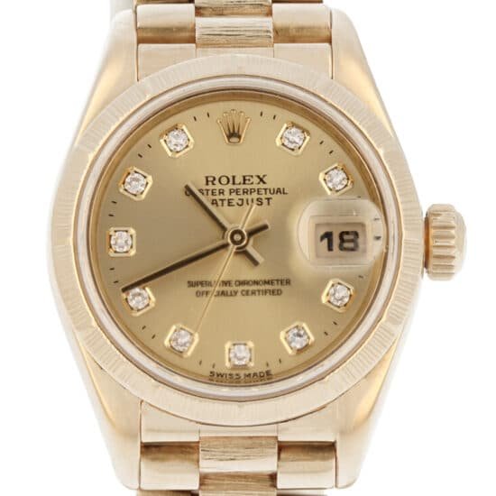 Rolex Lady-Datejust 26MM Bark Yellow Gold Diamonds Original Box & Full Fresh Serviced 2026