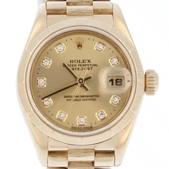 Rolex Lady-Datejust 26MM Bark Yellow Gold Diamonds Original Box & Full Fresh Serviced 2026