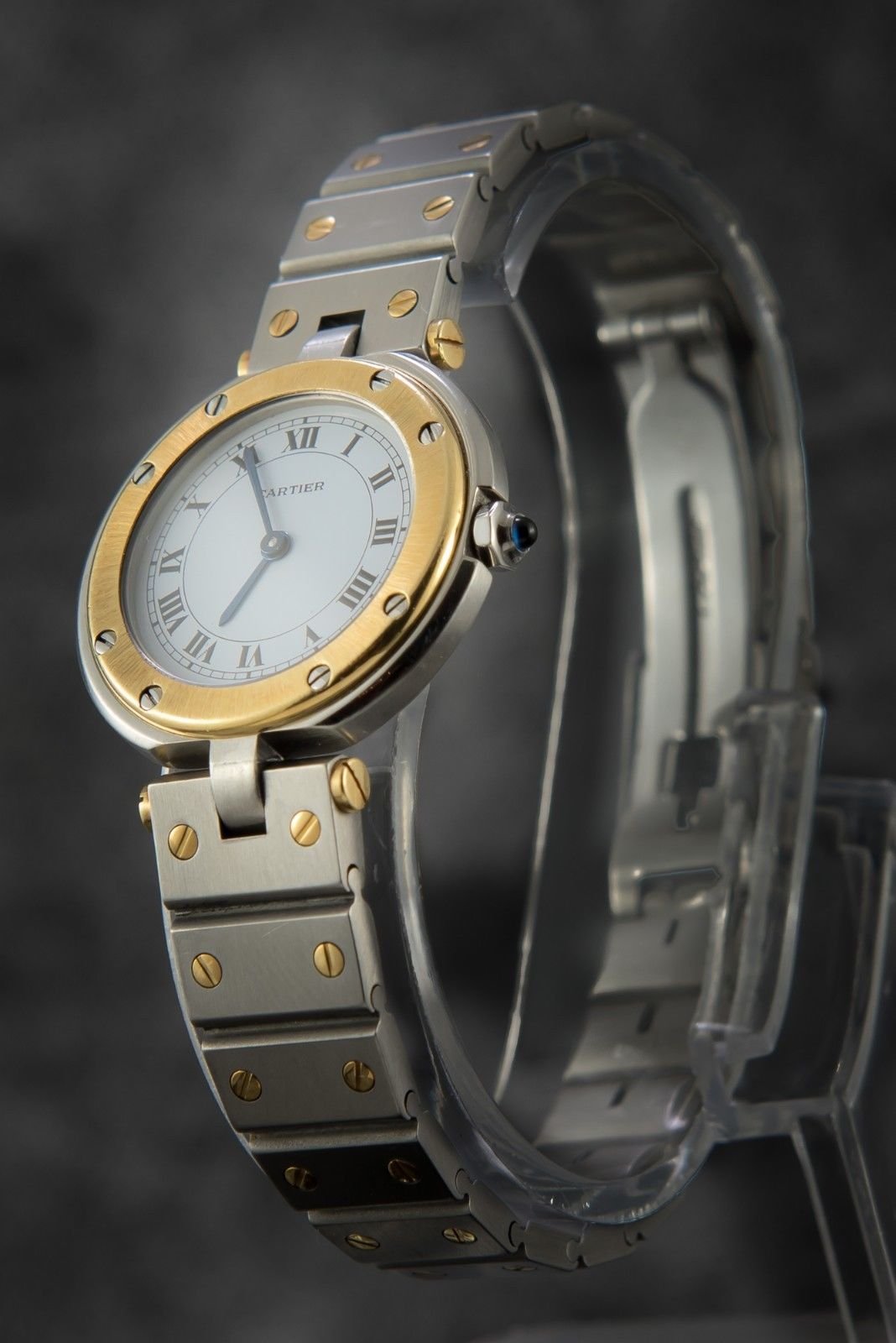 Cartier Santos Ladies 18K Yellow Gold Stainless Steel Quartz Pawn Deluxe