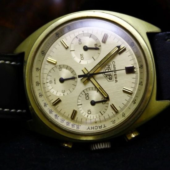 Heuer SA Carrera Chronograph Gold Plated Ref 73655